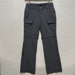 Prana Women's Convertible Roll-Up Cargo Hiking Pants Ripstop Gray Size‎ 2